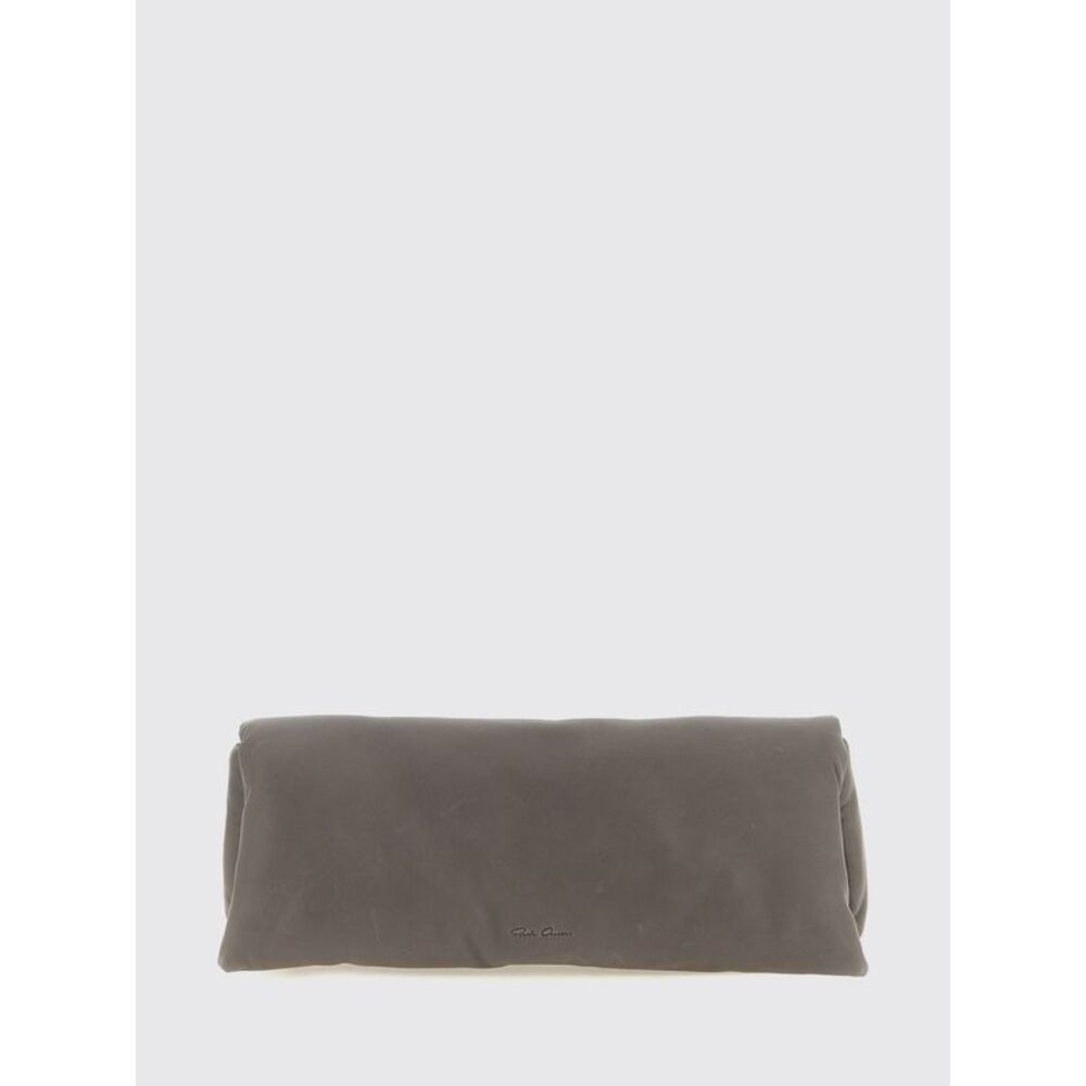 Rick Owens Women Rectangular Smooth Calfskin Leather Flap Clutch Rick Owens